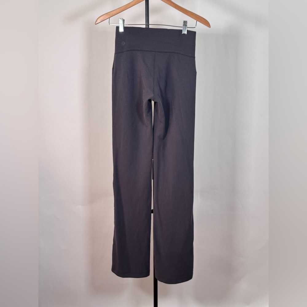 NWOT Lululemon Brushed Softstreme Ribbed Zip Flared Pant 32.5" Black - Picture 6 of 6